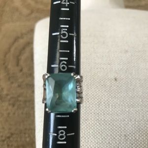 R1608 Silpada Aqua Glass & Sterling Silver Ring